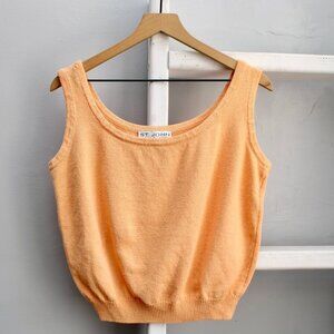 St. John Collection Vintage Orange Round Neckline Knit Tank Top Size Large